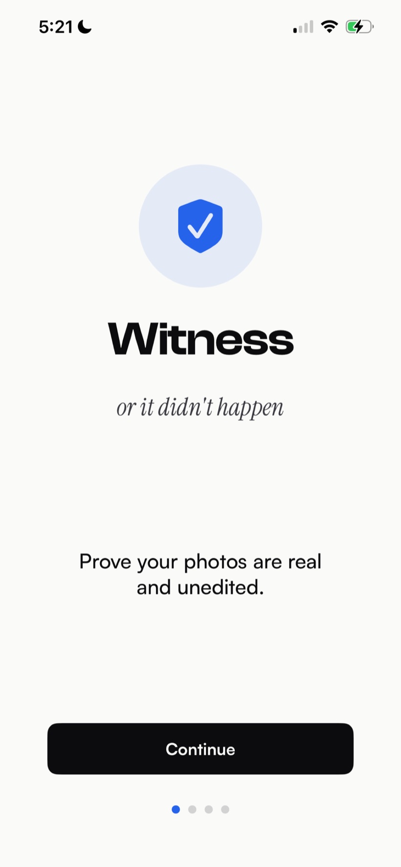 Witness onboarding — prove your photos are real and unedited